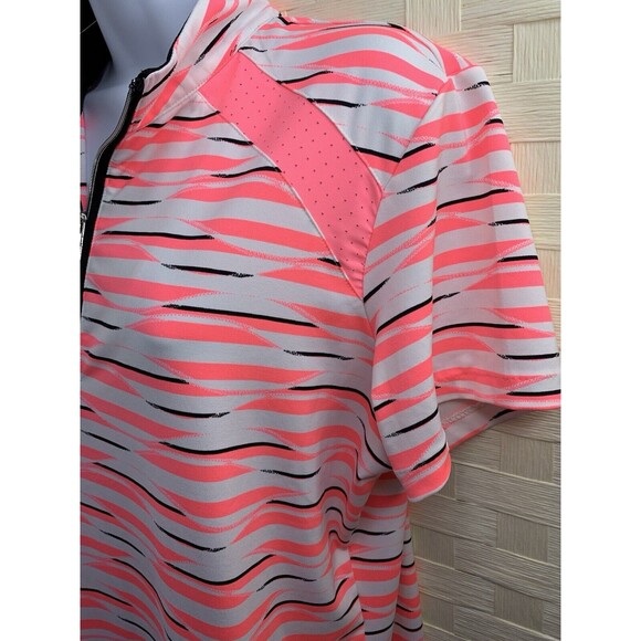 Tail Womens Golf Top size Large Blend Polyester Pink White 1/4 Zip Breathable - Picture 3 of 11
